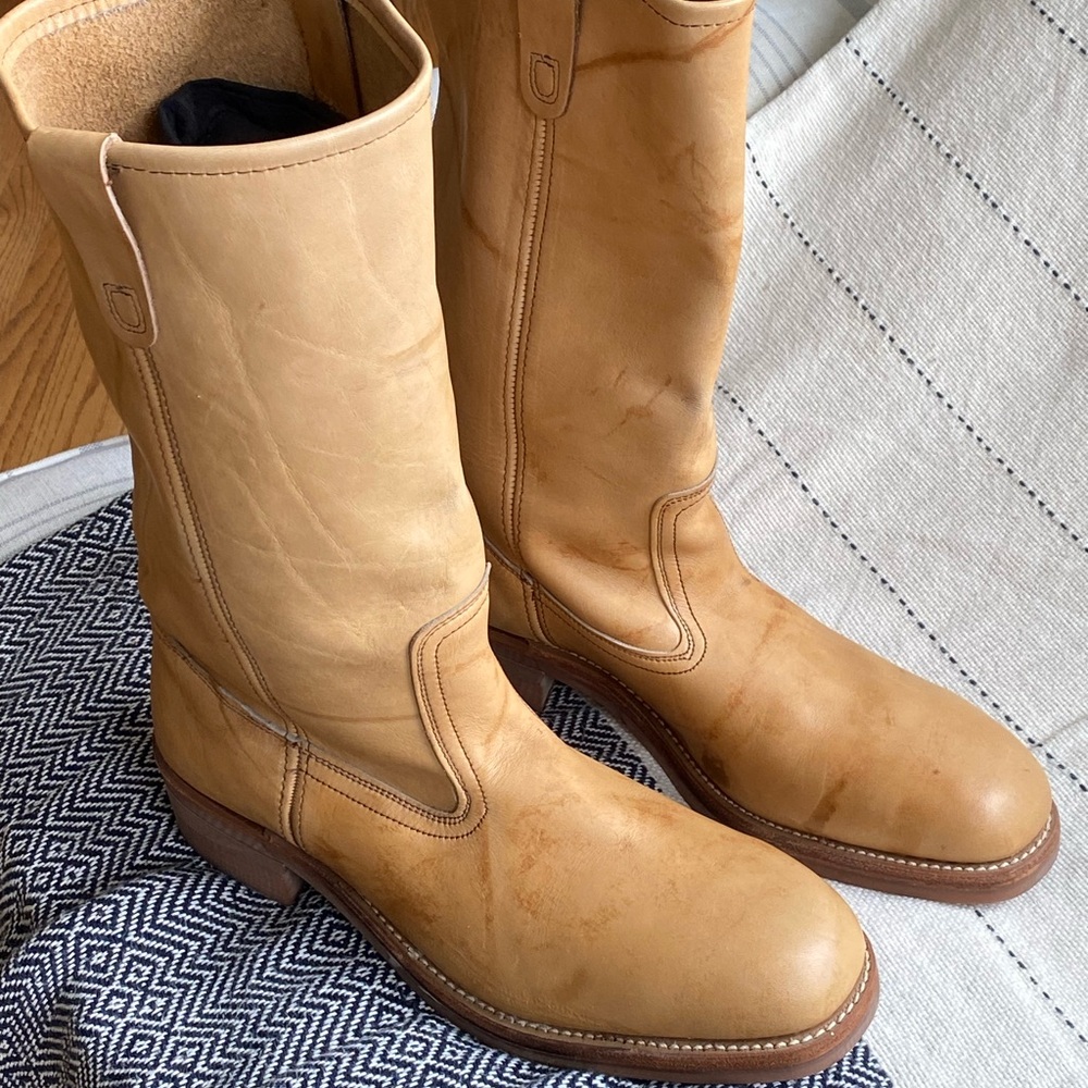 Tan Leather Men's Work/Biker Boots